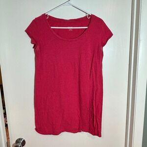 Mossimo Supply Co. Red Tunic‎ Top Short Sleeve Casual T-Shirt Womens L